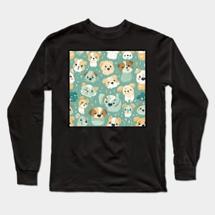 Little cutie doggy pattern Long Sleeve T-Shirt